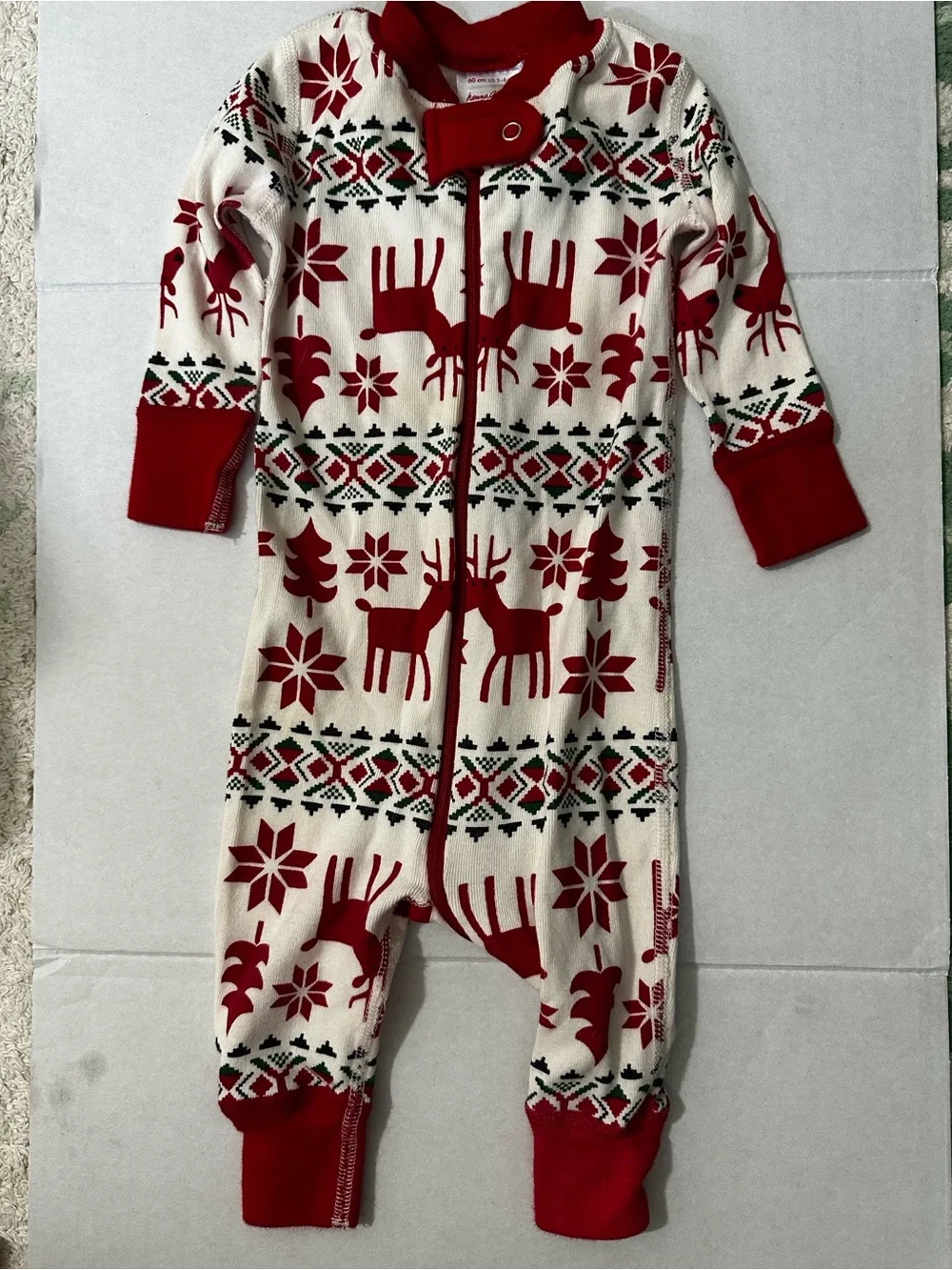 HANNA ANDERSSON Holiday Dear Deer HannaJams Sleeper 3-6 Months